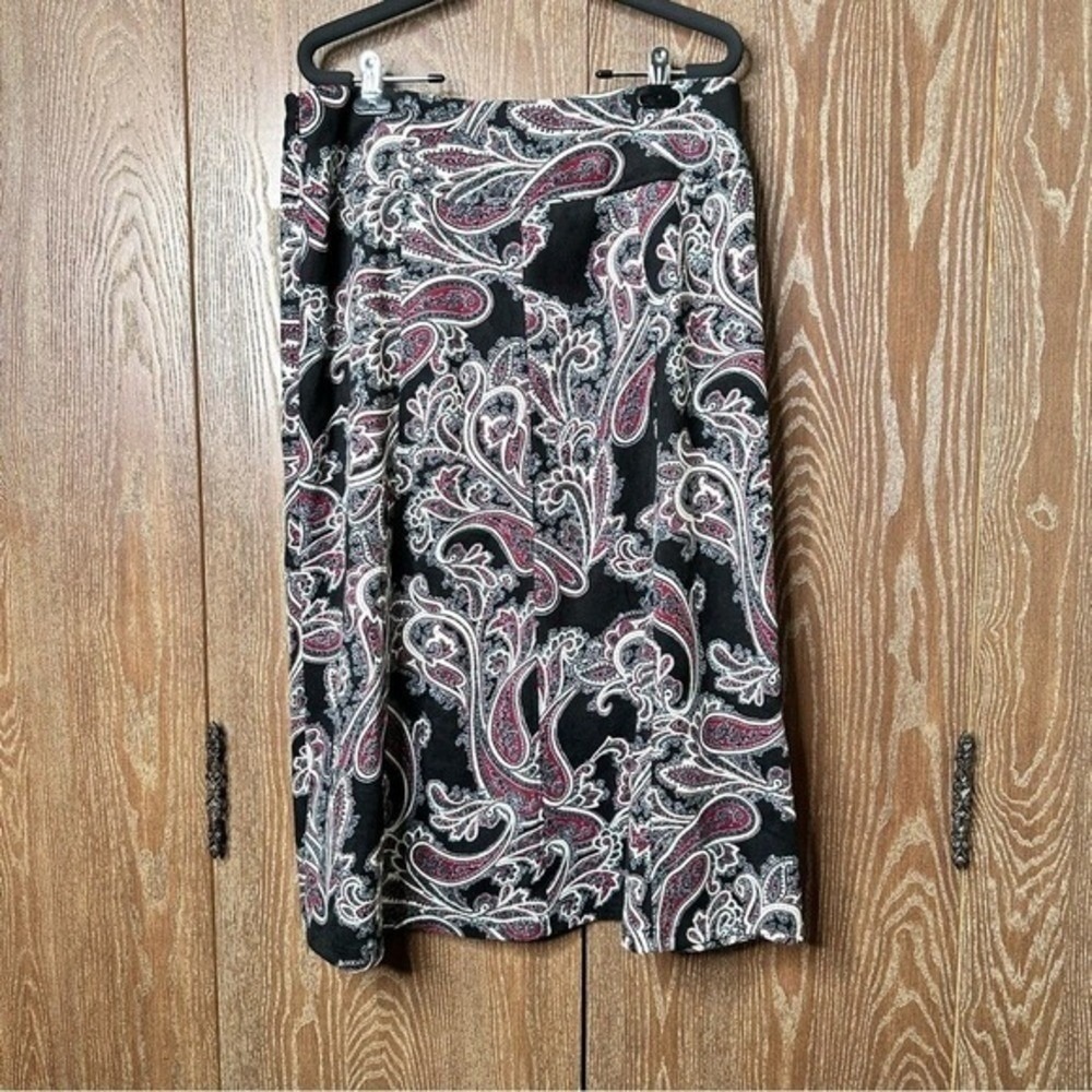 NWT Paisley Suede Business Midi Skirt Women's 12 Casual Cottagecore Fairy Hippie - Picture 8 of 8